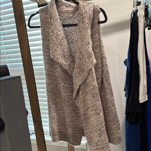 LOFT Cream Cardigan Sweater with Shawl Collar